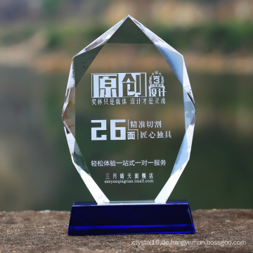 Kristallglas Medaille Glas Trophy Award Plaque